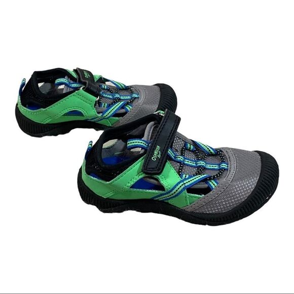 OSH KOSH B’GOSH - GREEN & BLUE BUMP TOE ATHLETIC SHOES / SANDALS / OUTDOOR - S8 - Picture 9 of 9